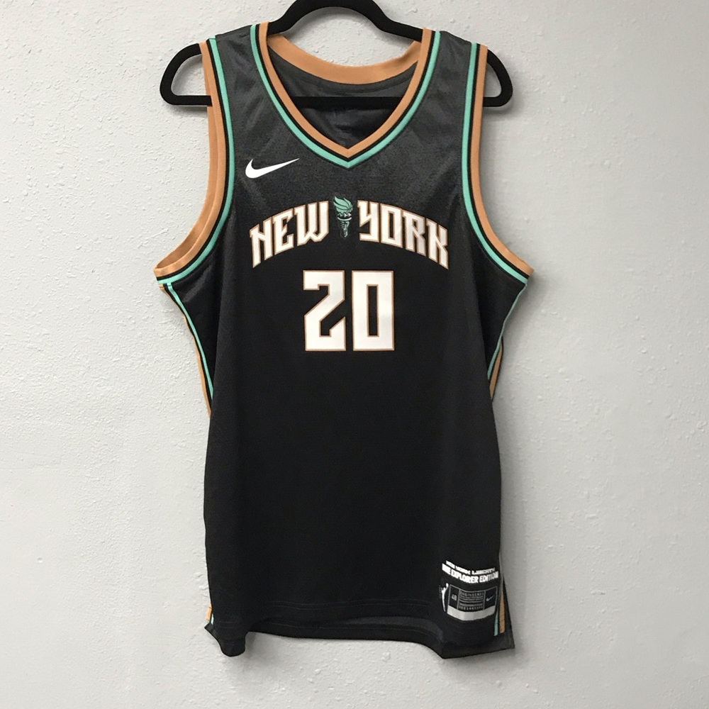 Nike New York Liberty Black and Tan Basketball Jersey